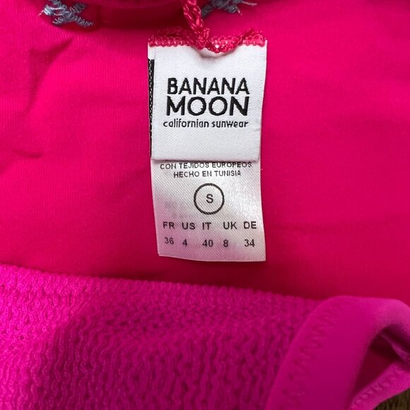 Banana Moon Teen NWOT Two Piece Bikini Top High Waist Smocked Set Pink Sz 4 - Picture 4 of 9